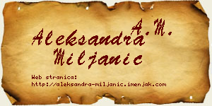 Aleksandra Miljanić vizit kartica